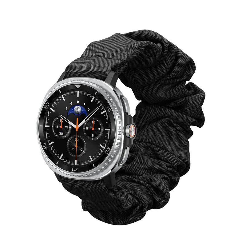 kwmobile Ersatz Armband kompatibel mit Samsung Galaxy Watch 8 Galaxy / Galaxy Watch 8 Classic 46mm - Smartwatch Scrunchie Haargummi Design Schwarz - Innenmaße 14 - 19 cm Schwarz  