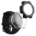kwmobile 2x Glas Hülle für Amazfit T-Rex3 Pro 48mm Schutzhülle - Fullbody Fitnesstracker Case Set aus Glas - Transparent Schwarz Transparent  [dsg01]