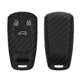 kwmobile Schlüsselhülle für Audi 3-Tasten Smartkey Autoschlüssel (nur Keyless Go) Hülle - Autoschlüssel Schlüssel Hülle aus Silikon - Schlüsselschutz Gehäuse in Schwarz Schwarz  [dsg01]