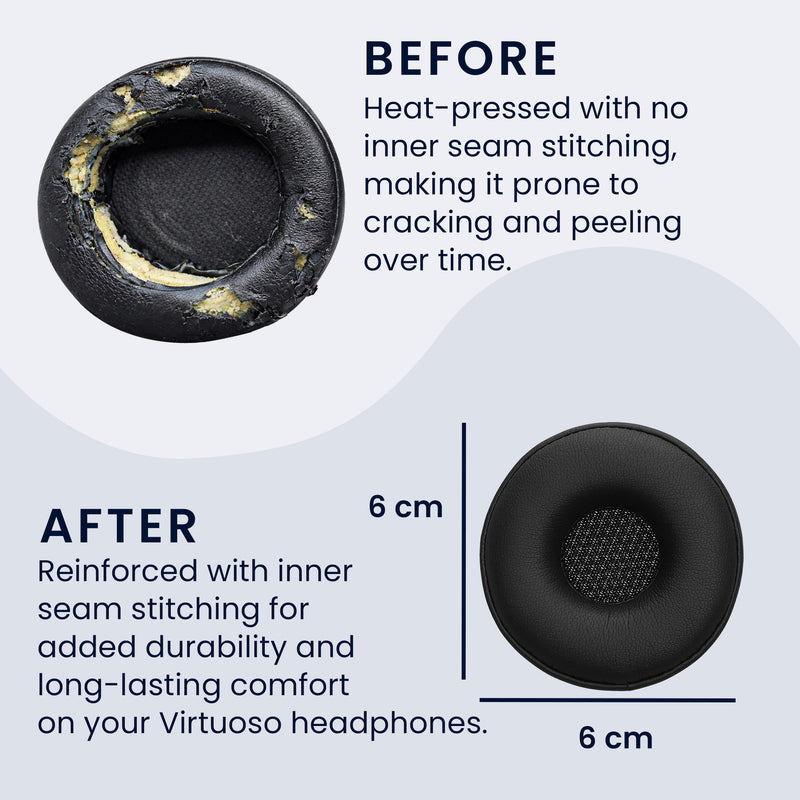 kwmobile Ohr Polster für Jabra Engage 50 / Engage 30 Ohrpolster - Ersatz Ohrpolster - Kopfhörer Ersatzteile - Kopfhörer Ersatzpolster für Over Ear Headphones