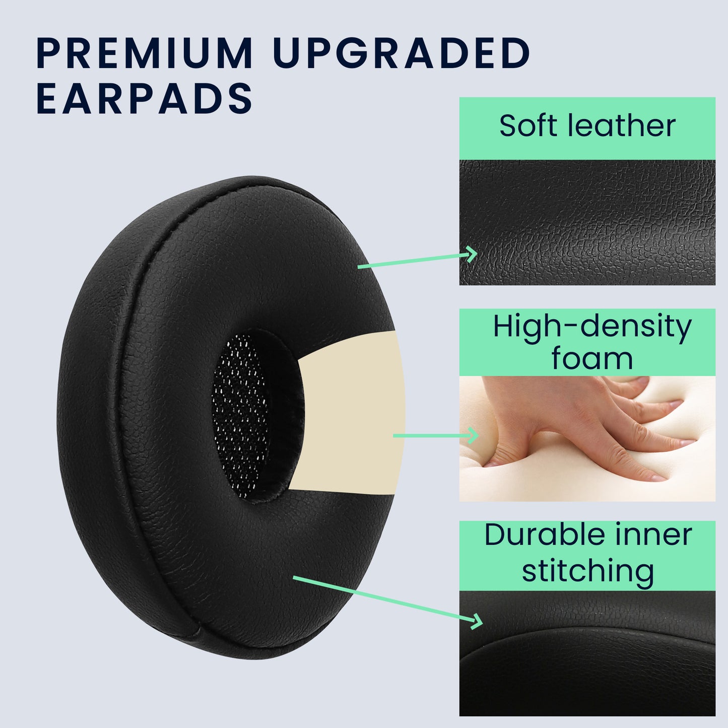 kwmobile Ohr Polster für Jabra Engage 50 / Engage 30 Ohrpolster - Ersatz Ohrpolster - Kopfhörer Ersatzteile - Kopfhörer Ersatzpolster für Over Ear Headphones