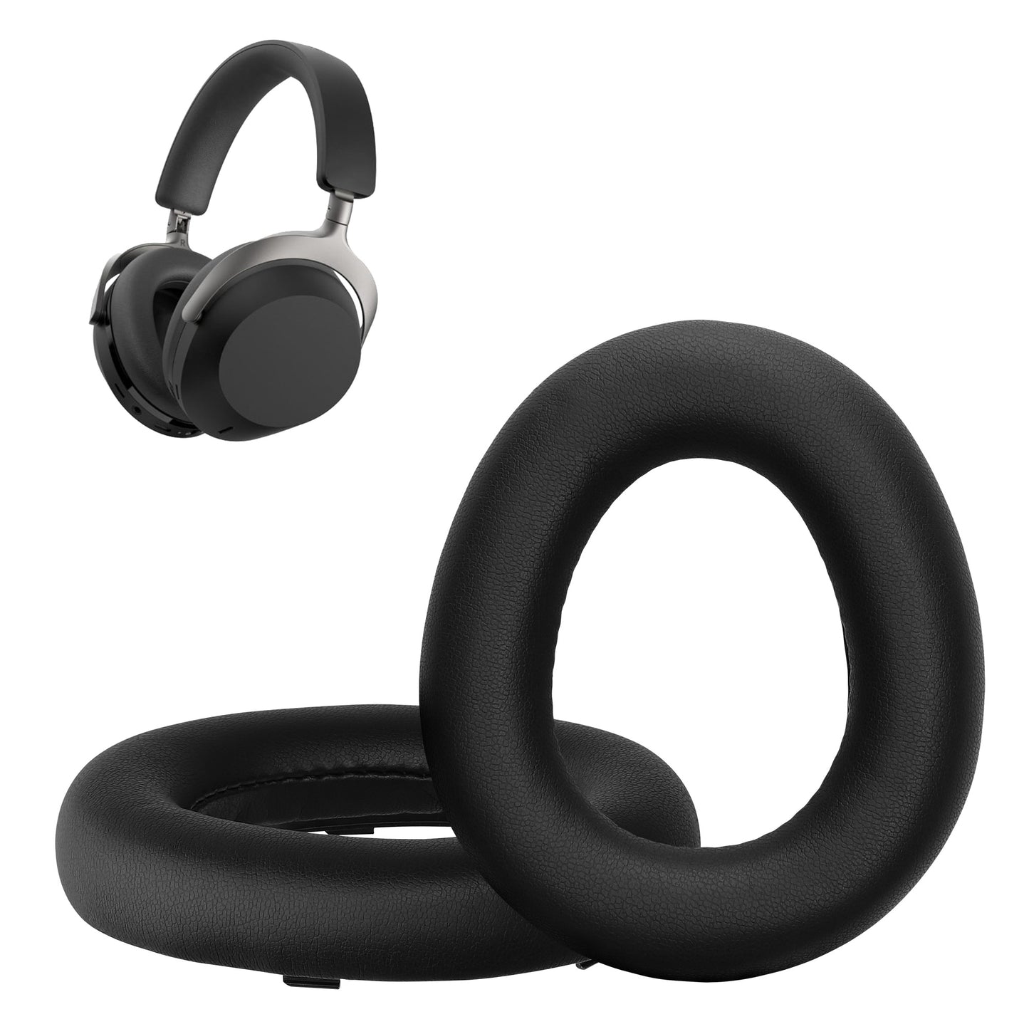 kwmobile 2x Ohr Polster für Beyerdynamic AVENTHO 300 Ohrpolster - Ersatz Ohrpolster - Kopfhörer Ersatzteile - Kopfhörer Ersatzpolster für Over Ear Headphones Schwarz  