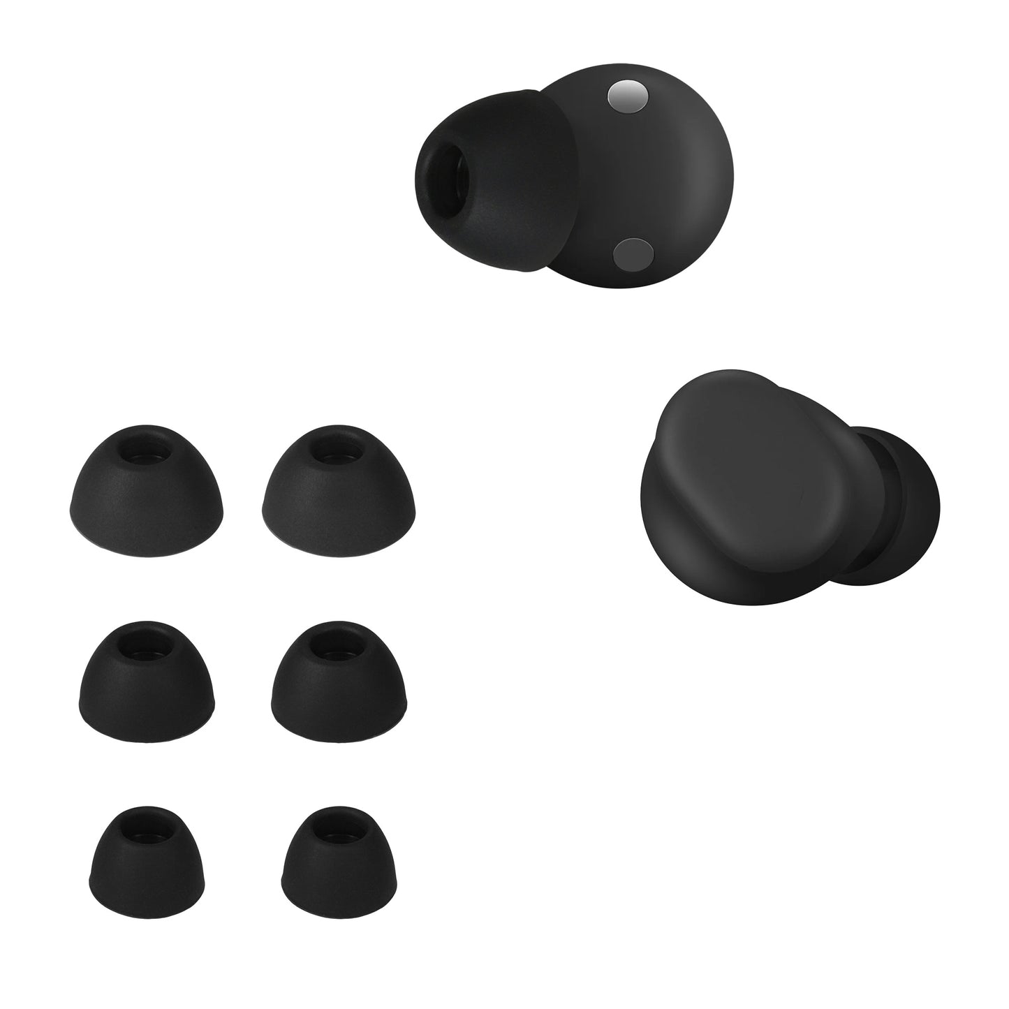 kwmobile 6x Silikonaufsätze für Beats Solo Buds - Ersatz Ohrstöpsel in 3 Größen - Ear Tips für In-Ear Kopfhörer - Zubehör Ersatzpolster in Schwarz Schwarz  