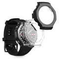 kwmobile 2x Glas Hülle für Amazfit T-Rex 3 Schutzhülle - Fullbody Fitnesstracker Case Set aus Glas - Transparent Schwarz Transparent  [dsg01]