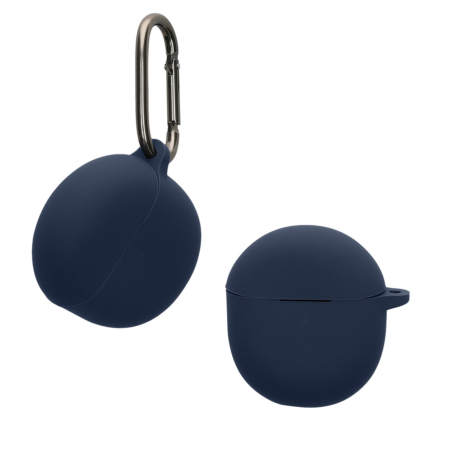 kwmobile Schutzhülle für Google Pixel Buds 2A Hülle - TPU Silikon Case für Kopfhörer Ladecase - stoßfestes Cover mit Karabiner - Dunkelblau Dunkelblau  