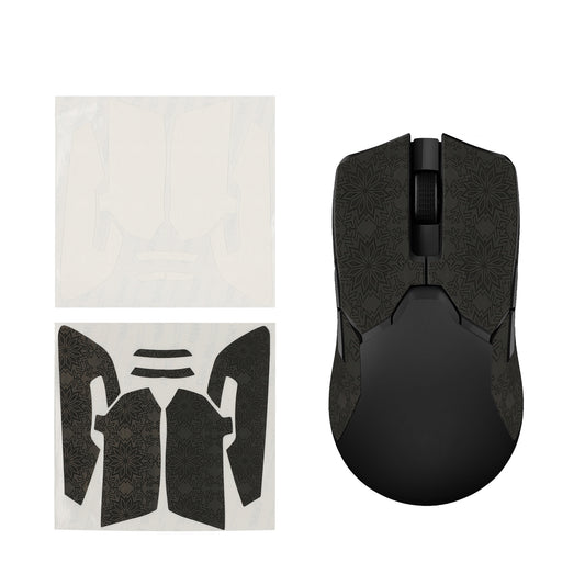 kwmobile Gaming Maus Grip Tape für Razer Viper Ultimate Mouse Grip Tape - Rutschfestes Griffband für PC Maus - Schwarz Weiß Schwarz  