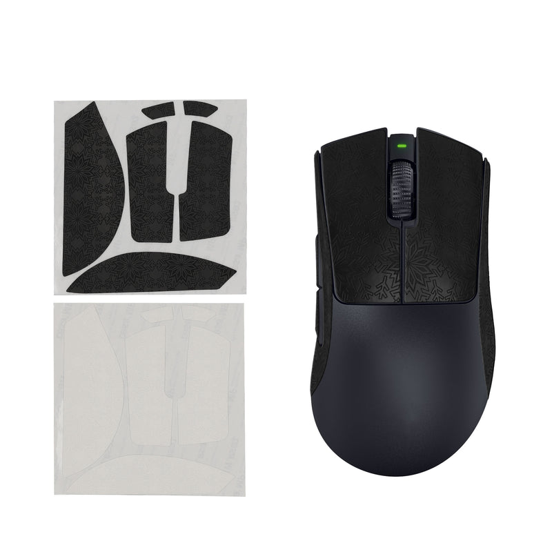 kwmobile Gaming Maus Grip Tape für Razer DeathAdder V3 Pro Mouse Grip Tape - Rutschfestes Griffband für PC Maus - Schwarz Weiß Schwarz  