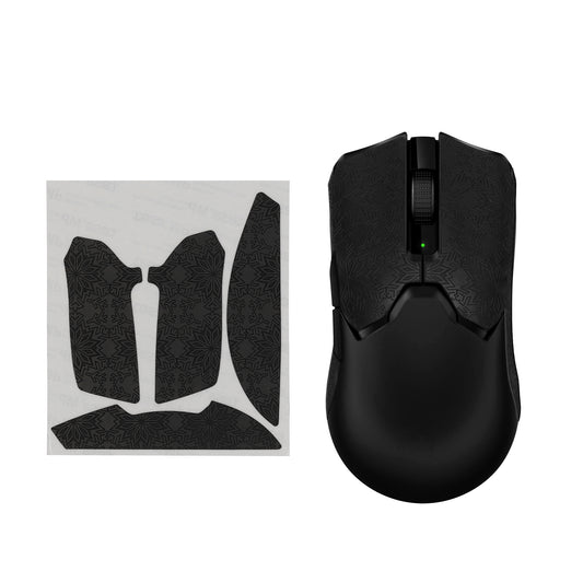 kwmobile Gaming Maus Grip Tape für Razer Viper V2 Pro Mouse Grip Tape - Rutschfestes Griffband für PC Maus - Schwarz Weiß Schwarz  