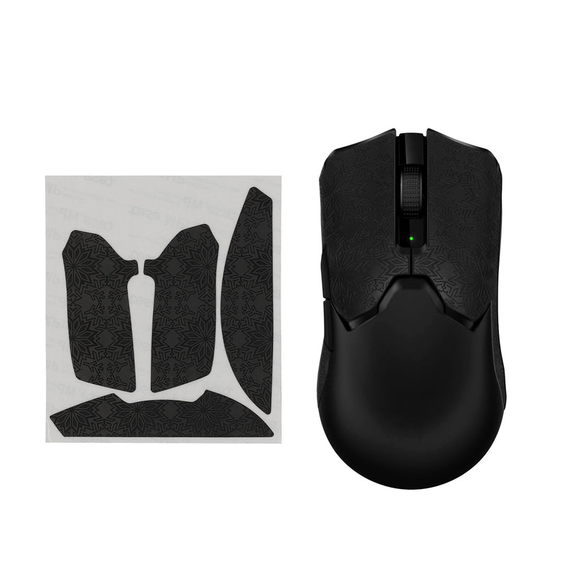 kwmobile Gaming Maus Grip Tape für Razer Viper V2 Pro Mouse Grip Tape - Rutschfestes Griffband für PC Maus - Schwarz Weiß Schwarz  