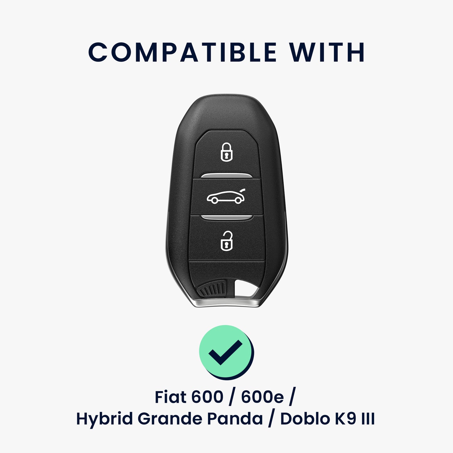 kwmobile Schlüsselhülle für Fiat 600 600e Hybrid Grande Panda Doblo K9 III Hülle - Autoschlüssel Schlüssel Hülle