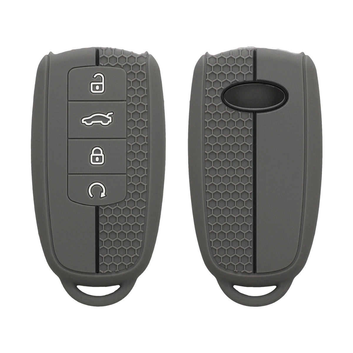 kwmobile Schlüsselhülle für Chery Omoda C5 / Jaecoo 7 / Tiggo 7 Pro 8 Pro / Arrizo 5 Hülle - Autoschlüssel Schlüssel Hülle aus Silikon - Schlüsseletui in Grau Schwarz Grau  [dsg08]