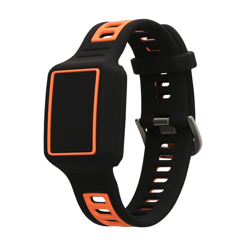 kwmobile Silikon Uhrenarmband für Amazfit Helio Strap Armband - Ersatzarmband für Fitnesstracker - Wechselarmband Smartwatch - Orange Schwarz Orange  