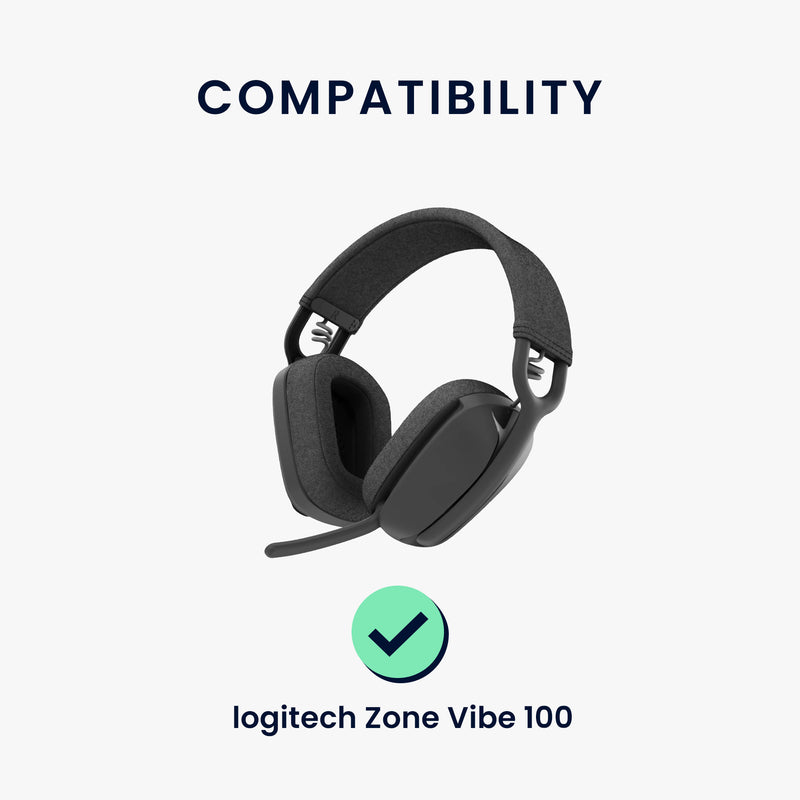 kwmobile Ohr Polster für Logitech Zone Vibe 100 - Ersatz Ohrpolster - Kopfhörer Ersatzteile - Kopfhörer Ersatzpolster für Over Ear Headphones