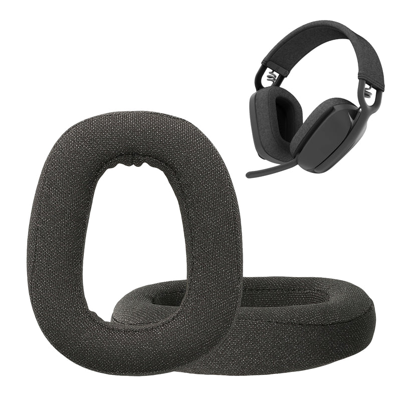 kwmobile 2x Mesh Polyester Ohr Polster für Logitech Zone Vibe 100 Ohrpolster - Ersatz Ohrpolster - Kopfhörer Ersatzteile - Kopfhörer Ersatzpolster für Over Ear Headphones Dunkelgrau  