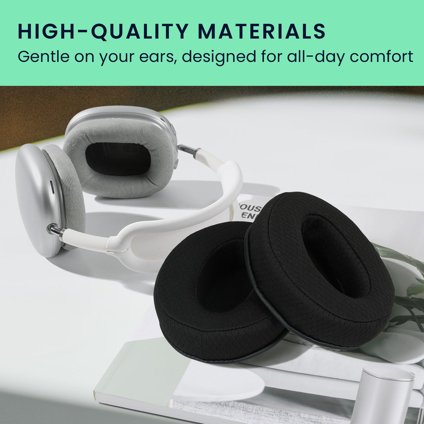 kwmobile Ohr Polster für Sennheiser HD400S / HD450SE / HD458BT Ohrpolster - Ersatz Ohrpolster - Kopfhörer Ersatzteile - Kopfhörer Ersatzpolster für Over Ear Headphones