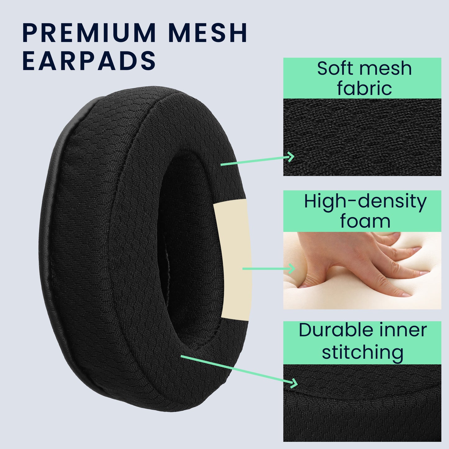 kwmobile Ohr Polster für Sennheiser HD400S / HD450SE / HD458BT Ohrpolster - Ersatz Ohrpolster - Kopfhörer Ersatzteile - Kopfhörer Ersatzpolster für Over Ear Headphones