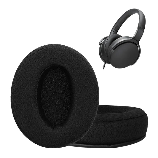 kwmobile 2x Mesh Polyester Ohr Polster für Sennheiser HD400S / HD450SE / HD458BT Ohrpolster - Ersatz Ohrpolster - Kopfhörer Ersatzteile - Kopfhörer Ersatzpolster für Over Ear Headphones Schwarz  