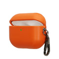 Airpods Pro 3 Kunstleder Kopfhörer Hülle Slim mit Karabiner Orange