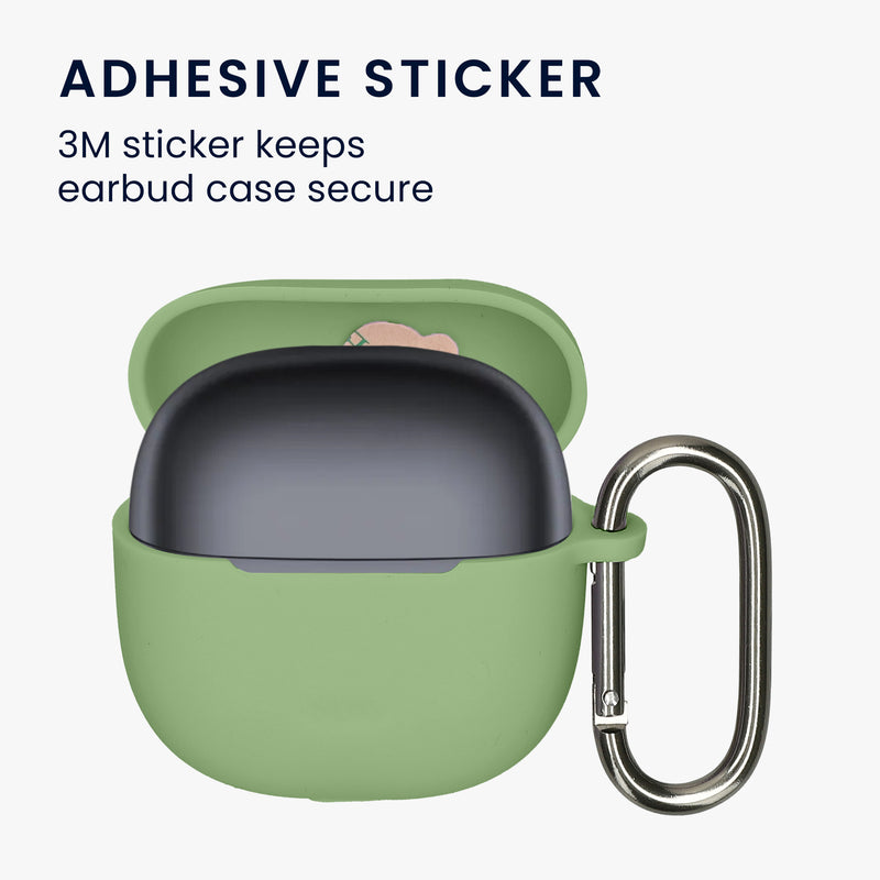 kwmobile Schutzhülle für Xiaomi Redmi Buds 8 Lite Hülle - TPU Silikon Case für Kopfhörer Ladecase - stoßfestes Cover mit Karabiner - Hellgrün Hellgrün