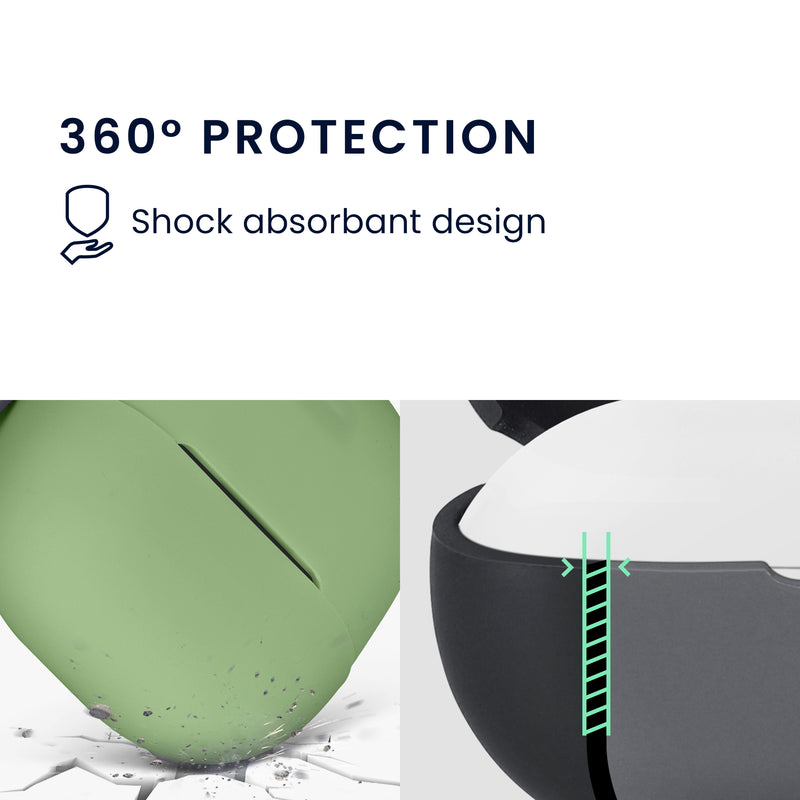 kwmobile Schutzhülle für Xiaomi Redmi Buds 8 Lite Hülle - TPU Silikon Case für Kopfhörer Ladecase - stoßfestes Cover mit Karabiner - Hellgrün Hellgrün