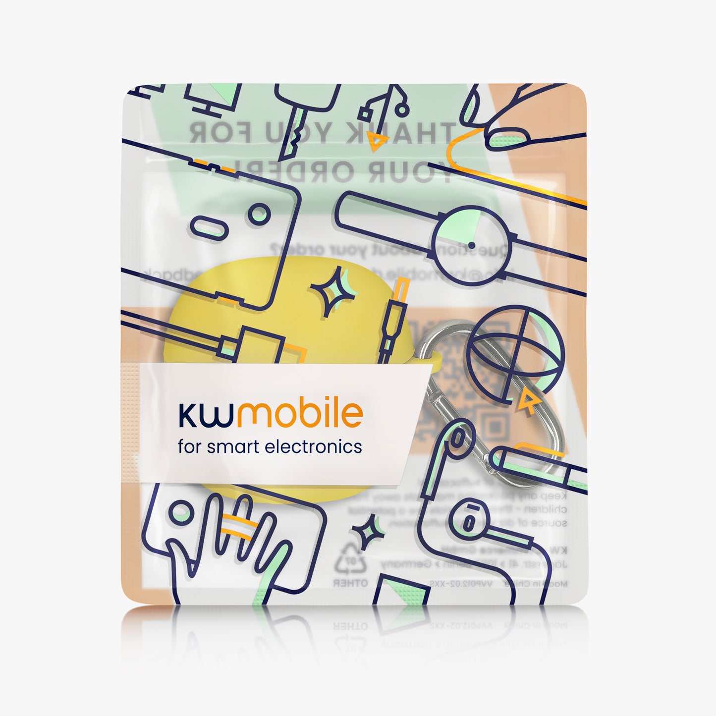kwmobile Schutzhülle für Xiaomi Redmi Buds 8 Lite Hülle - TPU Silikon Case für Kopfhörer Ladecase - stoßfestes Cover mit Karabiner - Gelb Gelb