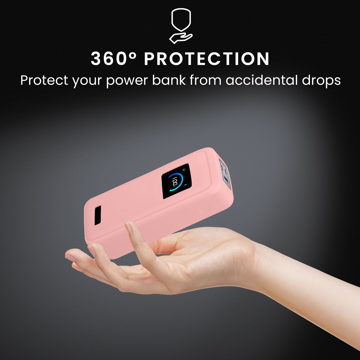 kwmobile Silikon Hülle für Anker Prime Power Bank 26250mAh 300W Case - Powerbank Hülle für unterwegs - Tasche für Power Bank - Altrosa Altrosa
