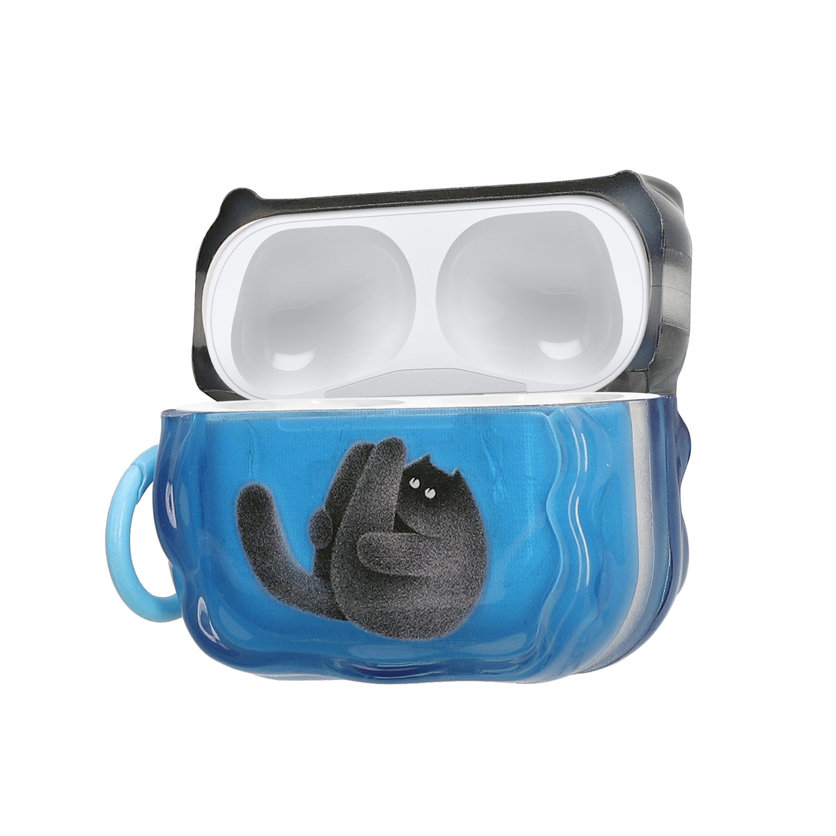 Apple Airpods Pro 3 Silikon Kopfhörer Hülle mit Karabiner Pilates Katze
