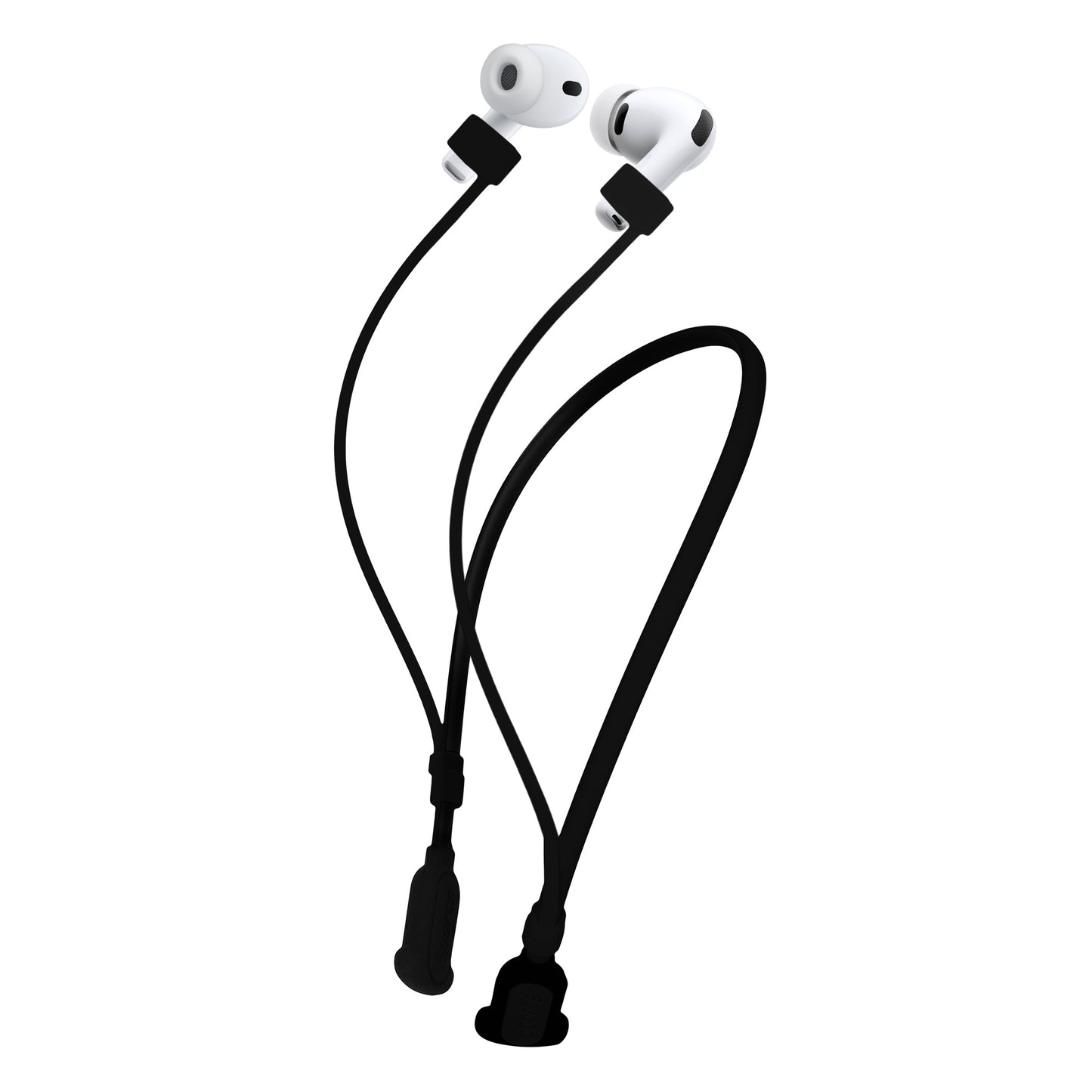 kwmobile Silikon Halteband für Apple Airpods 3 / 4 / Pro 1 / Pro 2 / Airpods Pro 3 Halterung Jogging - in-Ear Headphones Band Strap - Kopfhörer Zubehör - Schwarz matt Schwarz matt
