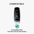 Audi A6 A7 A8 Q7 Q8 3-Tasten Autoschlüssel Keyless Echtleder Schlüsselhülle mit Stickerei mit Schlüsselring KWM000041MA001C