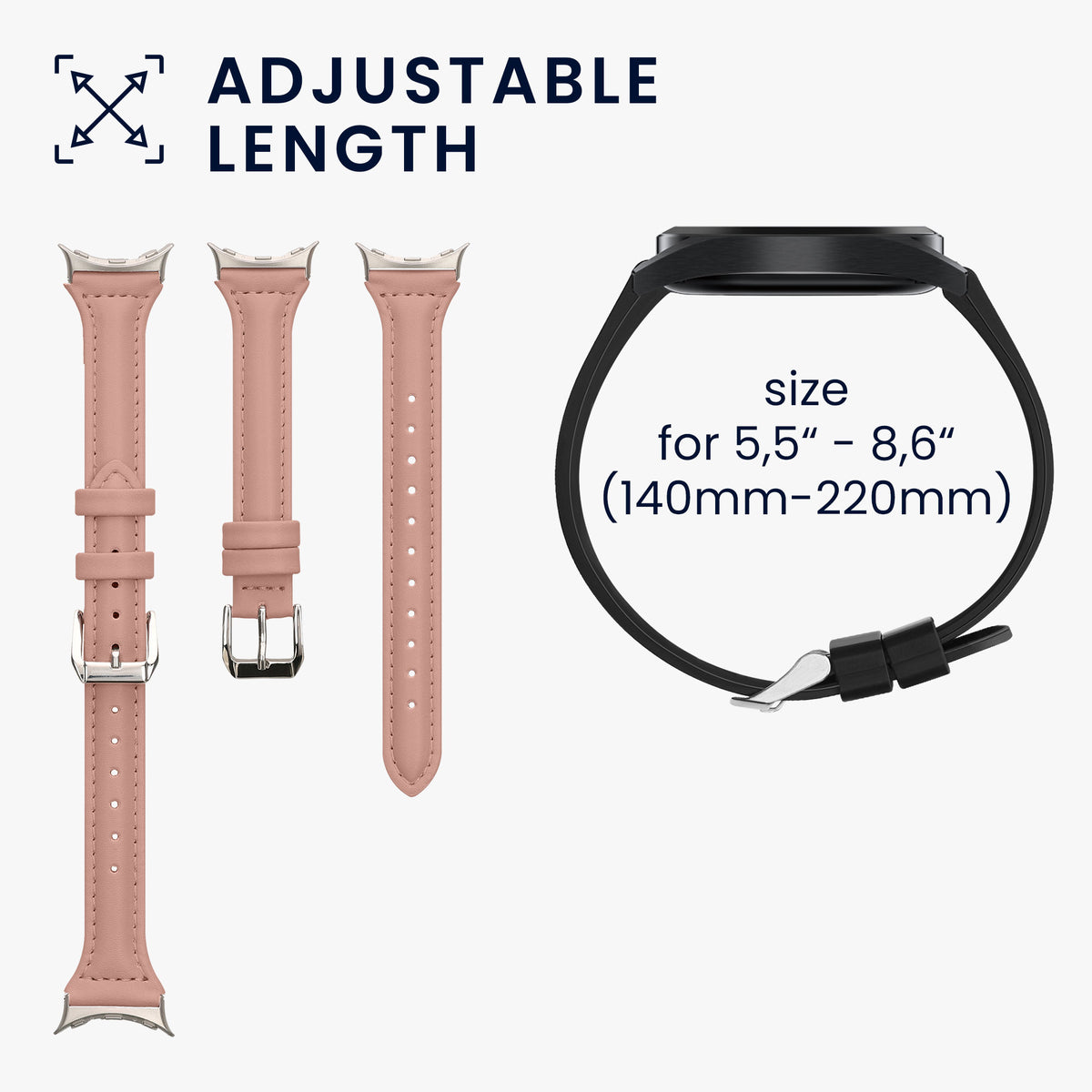 Google Pixel Watch Series 41mm / Pixel Watch 4 41mm Echtleder Ersatzarmband KWM000041MB002C