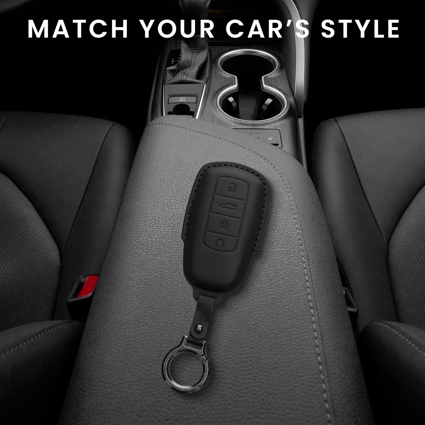 kwmobile Schlüsselhülle für Chery Omoda C5 / Jaecoo 7 / Tiggo 7 Pro 8 Pro / Arrizo 5 Hülle Leder - Autoschlüssel Schlüssel Hülle - Schlüsselcover Schlüsselschutz in Schwarz Schwarz