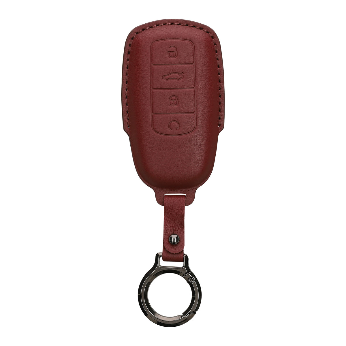 kwmobile Schlüsselhülle für Chery Omoda C5 / Jaecoo 7 / Tiggo 7 Pro 8 Pro / Arrizo 5 Hülle Leder - Autoschlüssel Schlüssel Hülle - Schlüsselcover Schlüsselschutz in Bordeaux Bordeaux