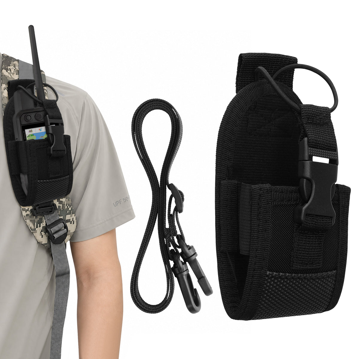 Garmin Alpha 300 200 100 / GPSMAP 67i 65s 66i 79s 79sc Nylon GPS Hülle mit Gürtelclip Schwarz