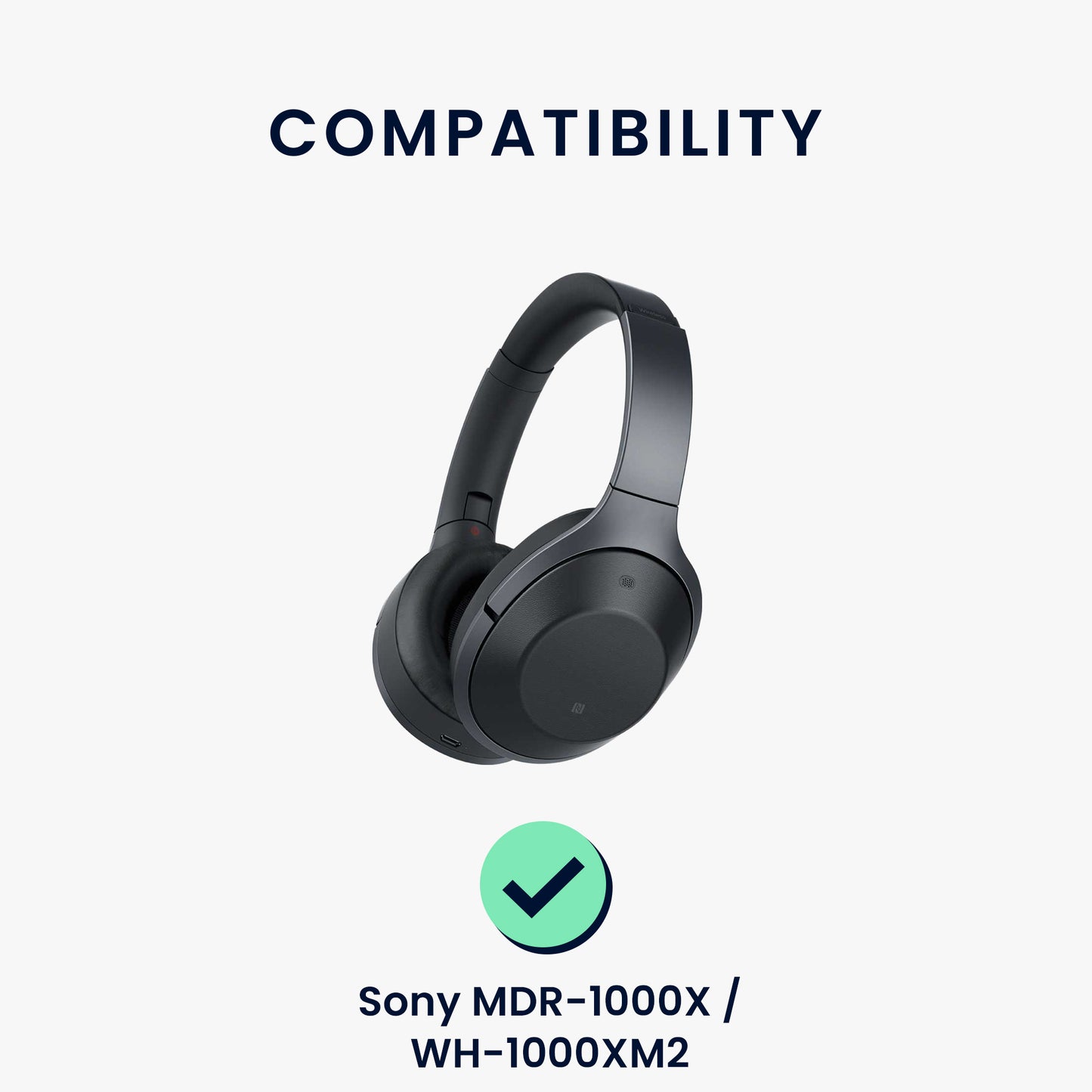 kwmobile 2x Mesh Polyester Ohr Polster für Sony MDR-1000X / WH-1000XM2 Ohrpolster - Ersatz Ohrpolster - Kopfhörer Ersatzteile - Kopfhörer Ersatzpolster für Over Ear Headphones Schwarz