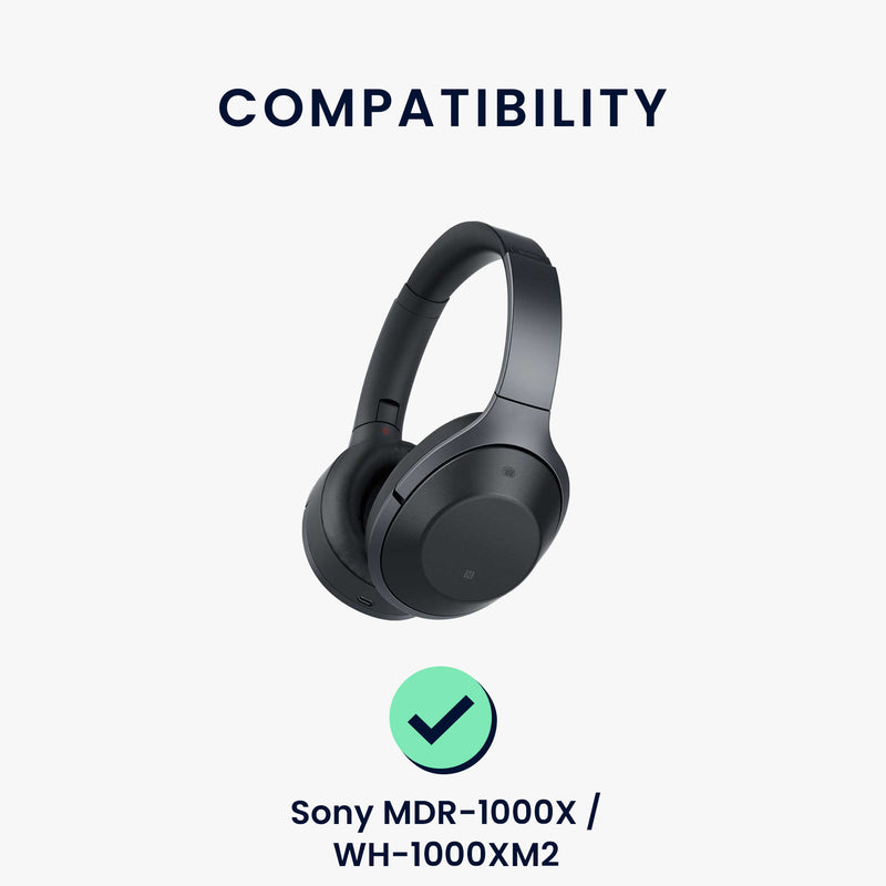 kwmobile 2x Mesh Polyester Ohr Polster für Sony MDR-1000X / WH-1000XM2 Ohrpolster - Ersatz Ohrpolster - Kopfhörer Ersatzteile - Kopfhörer Ersatzpolster für Over Ear Headphones Schwarz