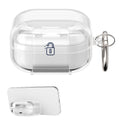 kwmobile transparentes Kopfhörer Case kompatibel mit Samsung Galaxy Buds 4 / Galaxy Buds 4 Pro Hülle - Headphones TPU Cover mit Standfunktion und Sicherheitsverschluss - Transparent Transparent