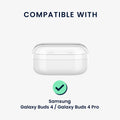 kwmobile transparentes Kopfhörer Case kompatibel mit Samsung Galaxy Buds 4 / Galaxy Buds 4 Pro Hülle - Headphones TPU Cover mit Standfunktion und Sicherheitsverschluss - Transparent Transparent