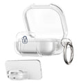 kwmobile transparentes Kopfhörer Case kompatibel mit Samsung Galaxy Buds 4 / Galaxy Buds 4 Pro Hülle - Headphones TPU Cover mit Standfunktion und Sicherheitsverschluss - Transparent Transparent
