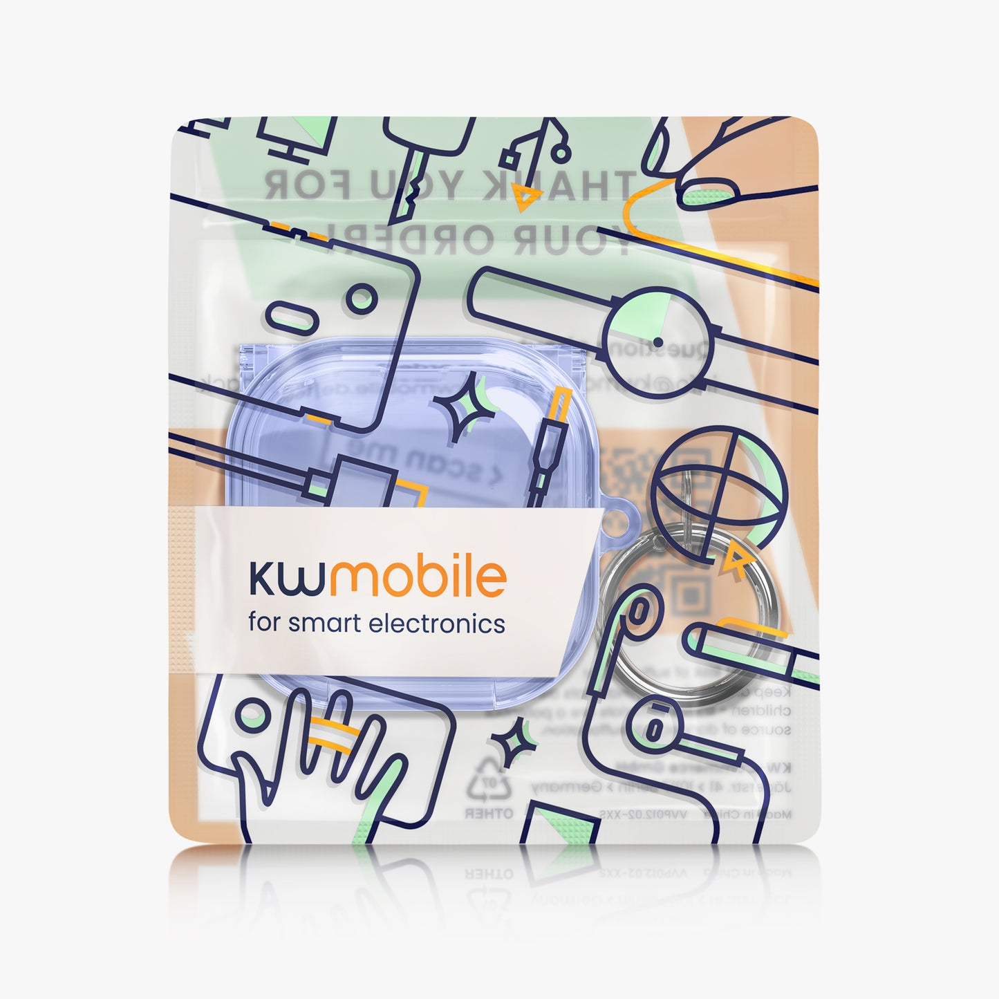 kwmobile transparentes Kopfhörer Case kompatibel mit Samsung Galaxy Buds 4 / Galaxy Buds 4 Pro Hülle - Headphones TPU Cover mit Standfunktion und Sicherheitsverschluss - Blau Blau
