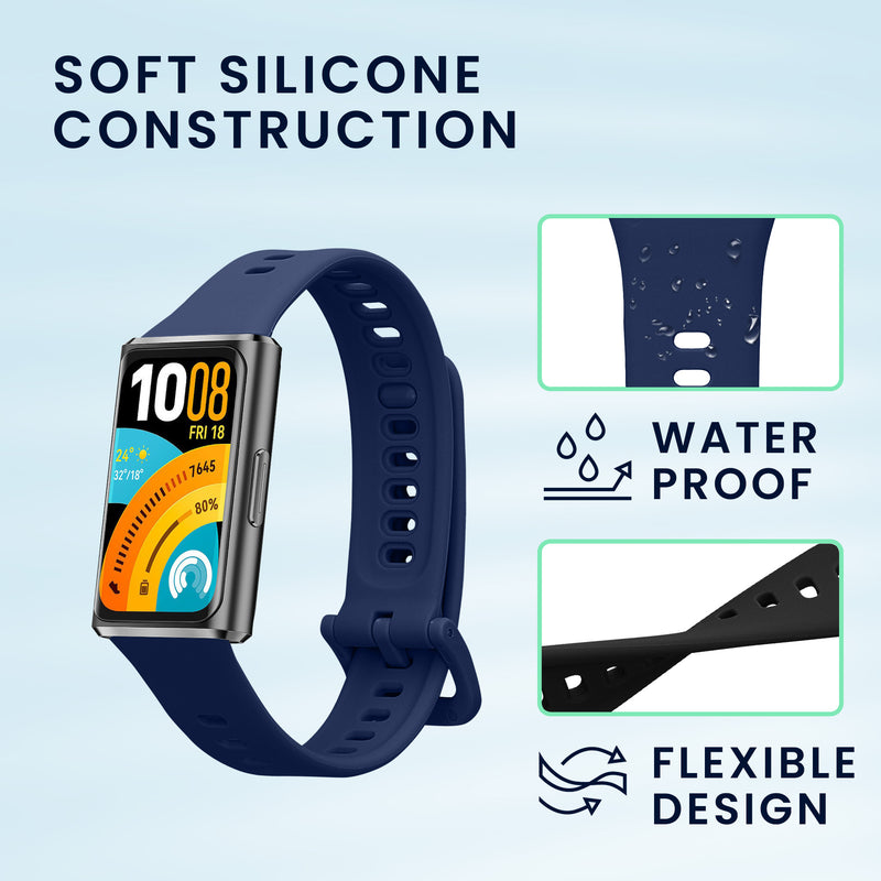 kwmobile Uhrenarmband für Huawei Band 11 / Band 11 Pro Armband - Fitnesstracker Band Set aus Silikon - Ersatzarmband Smartwatch