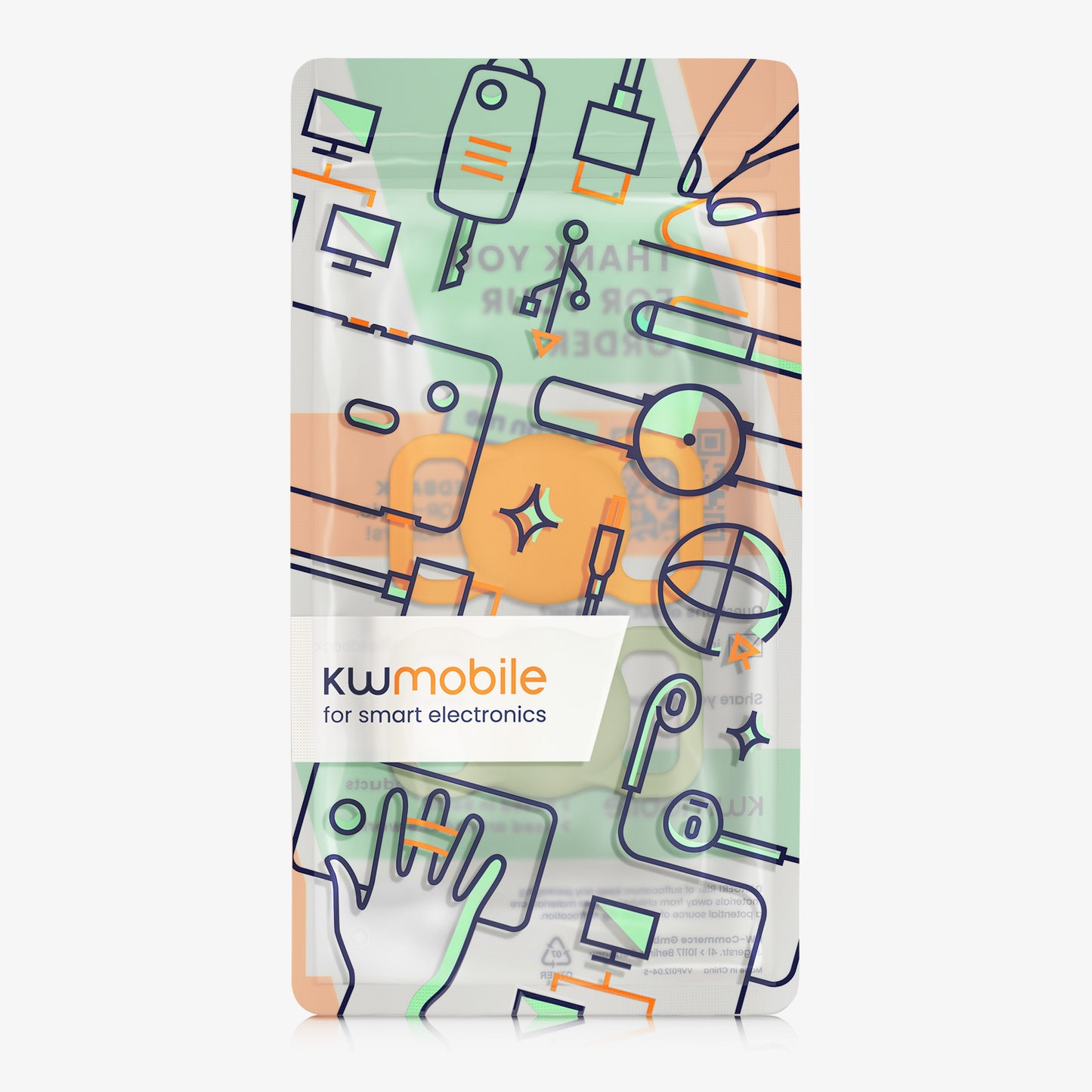 kwmobile Bluetooth Tracker Halter für Apple AirTag - Silikon Schutzhülle für Hunde Katzen Halsband - Smart Tag Holder für Haustiere - 1er Set Orange Matcha Grün Orange