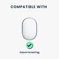 kwmobile Bluetooth Tracker Halter für Xiaomi SmartTag - Silikon Schutzhülle für Hunde Katzen Halsband - Smart Tag Holder für Haustiere - 1er Set Schwarz Weiß Schwarz