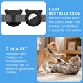 kwmobile 1x Katzen Tracker Case kompatibel mit Apple AirTag Hülle - Katzenohr-Design Cover Set für Smarttag - ideal für Tier Halsbänder - Schwarz Weiß Schwarz