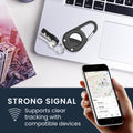 kwmobile SmartTag Hülle kompatibel mit Apple AirTag Schlüsselanhänger - Bluetooth Tracker Zubehör Halterung mit Karabiner - Schwarz Schwarz