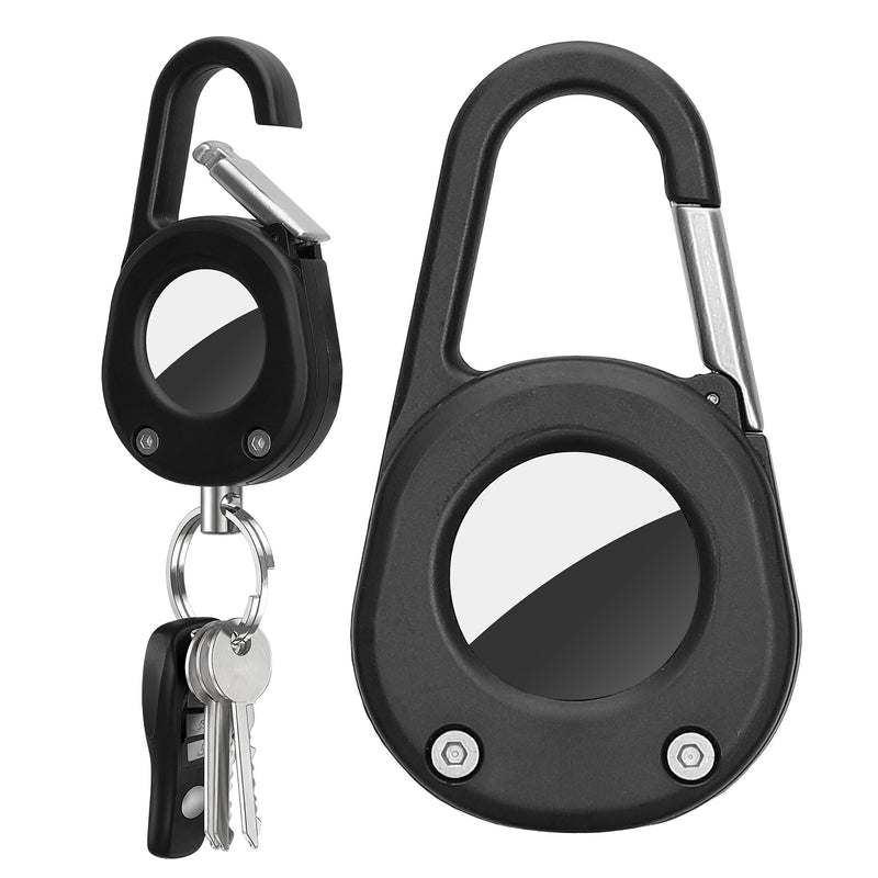 kwmobile SmartTag Hülle kompatibel mit Apple AirTag Schlüsselanhänger - Bluetooth Tracker Zubehör Halterung mit Karabiner - Schwarz Schwarz