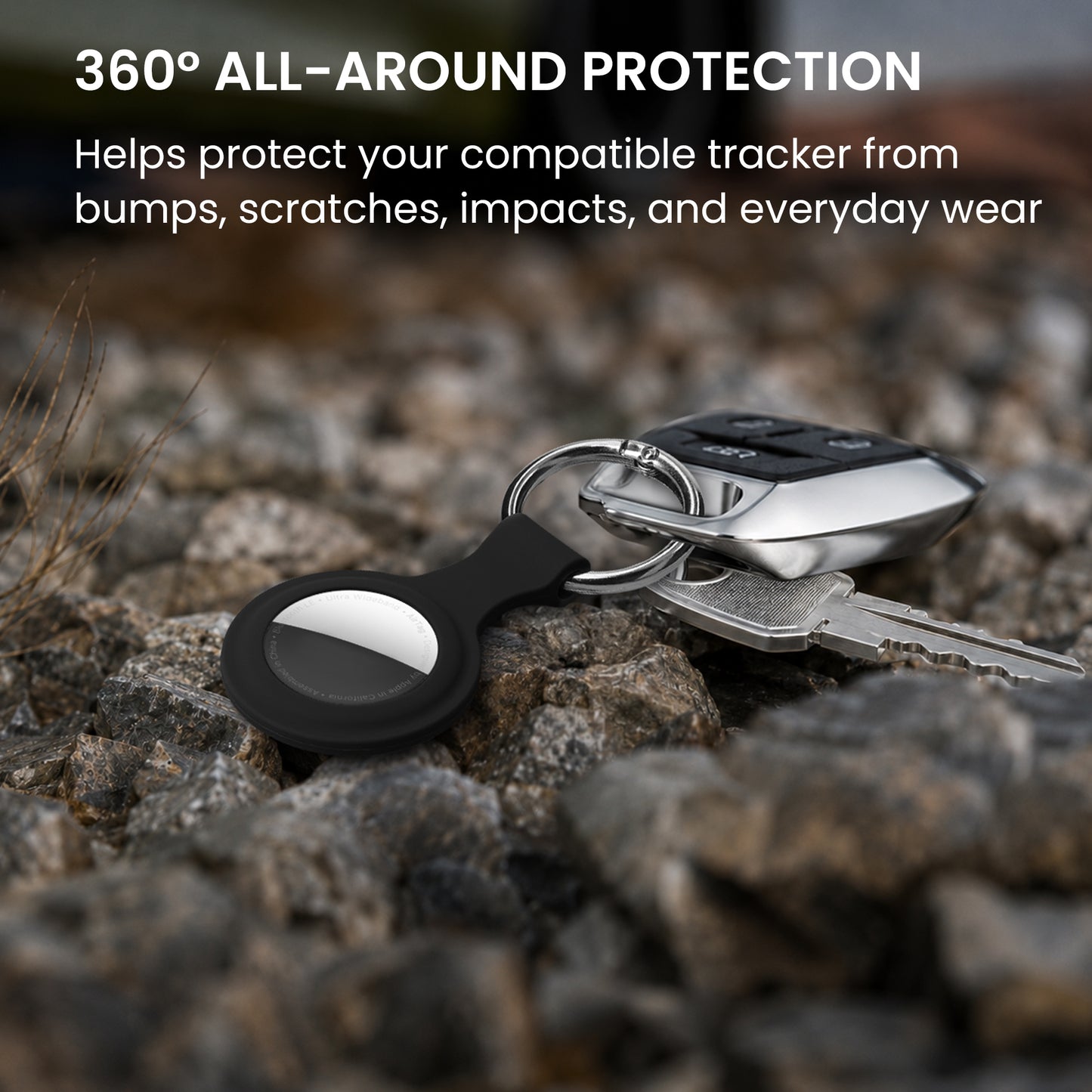 kwmobile SmartTag Hülle kompatibel mit Apple AirTag Schlüsselanhänger - Bluetooth Tracker Zubehör Set mit Halterung für Rucksack