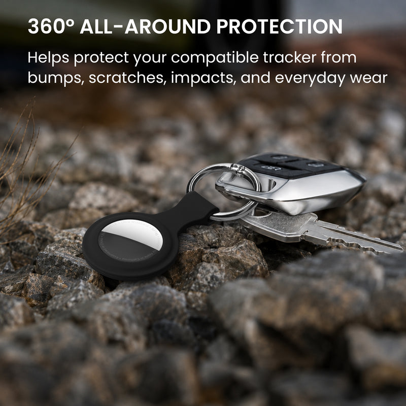 kwmobile SmartTag Hülle kompatibel mit Apple AirTag Schlüsselanhänger - Bluetooth Tracker Zubehör Set mit Halterung für Rucksack