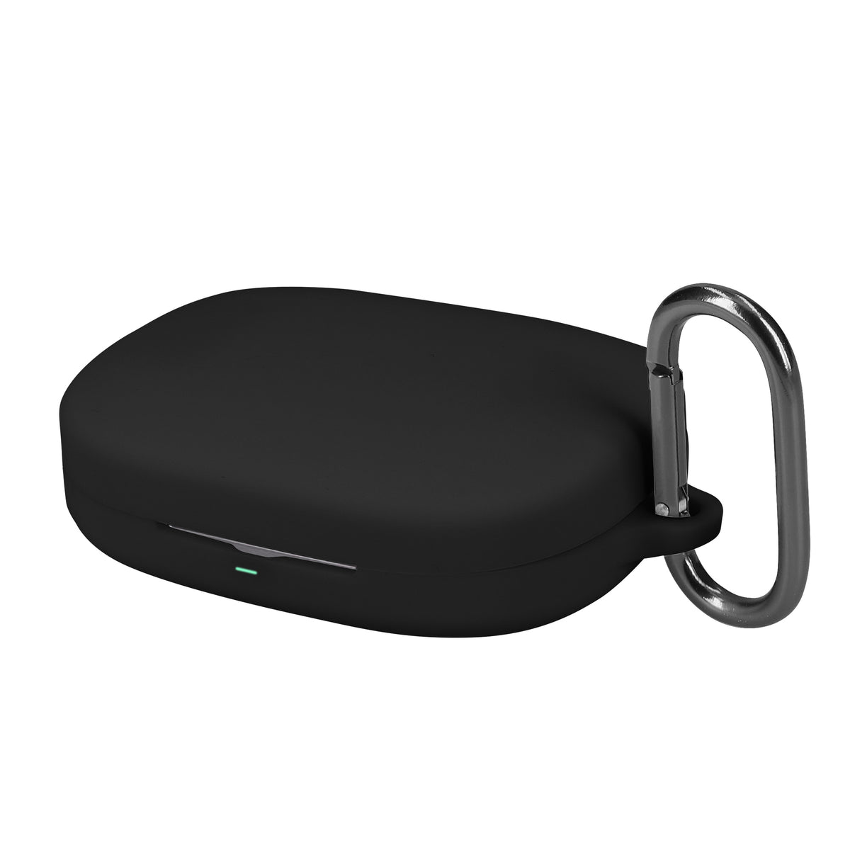 kwmobile Schutzhülle für Shokz OpenFit Pro Hülle - TPU Silikon Case für Kopfhörer Ladecase - stoßfestes Cover mit Karabiner - Schwarz Schwarz