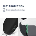 kwmobile Schutzhülle für Shokz OpenFit Pro Hülle - TPU Silikon Case für Kopfhörer Ladecase - stoßfestes Cover mit Karabiner - Schwarz Schwarz