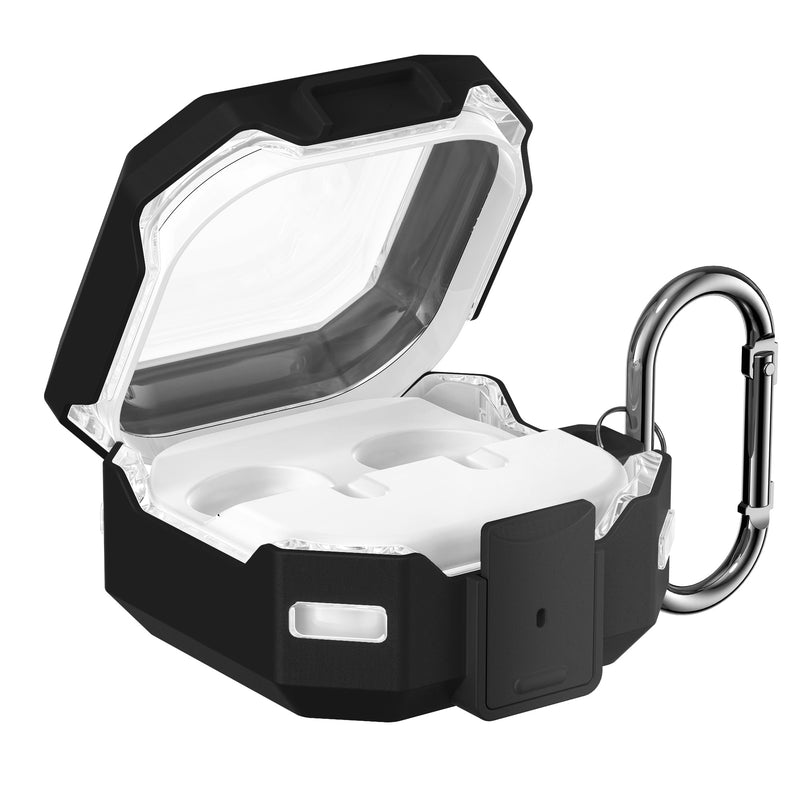 kwmobile Hülle für Samsung Galaxy Buds 4 / Galaxy Buds 4 Pro Case - TPU Silikon Schutzhülle - Kopfhörer Cover - Transparent Schwarz Transparent  [dsg01]